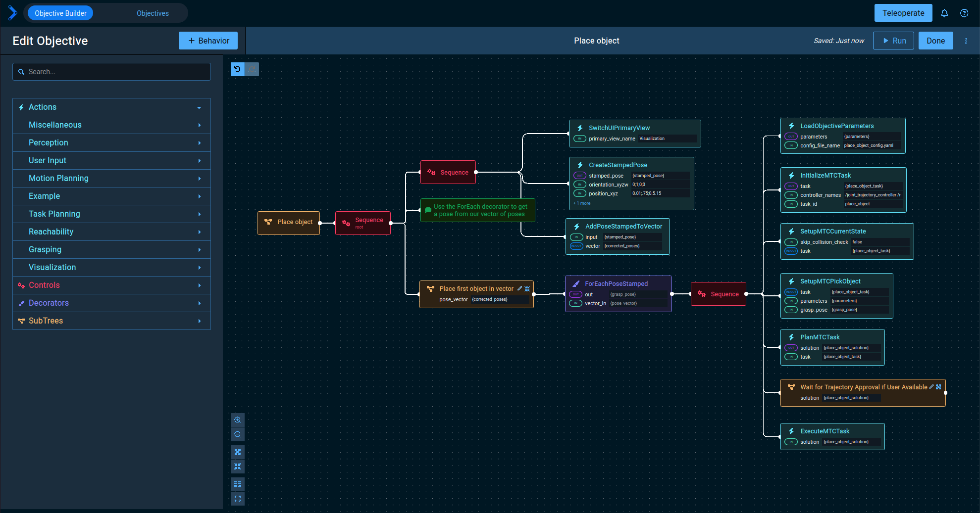 The Behavior Tree Architecture in MoveIt Pro